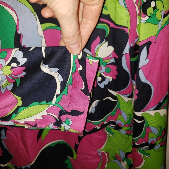 Talbots 12 nehru button collar multicolored floral - Picture 11 of 13